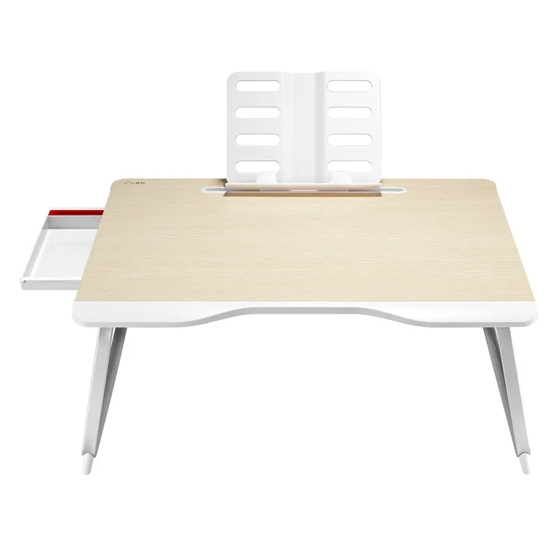 Ergonomic Modern Computer Portable Laptop Folding Desk with Drawer book stand tablet slot
