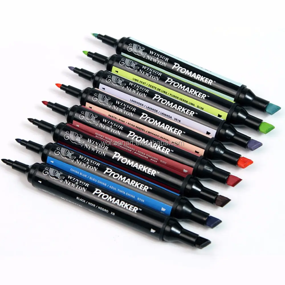 Winsor & Newton Promarker Twin Tip Marker Pen 6 Kleuren & 12 Kleuren Blender Kunstenaar Borstel Pen