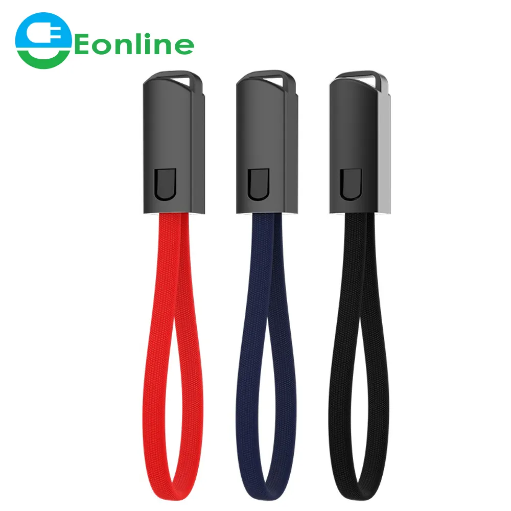 EONLINE สายชาร์จ USB USB Type C นิ่ม6A,สายไนล่อนพวงกุญแจสังกะสีสำหรับ Samsung Galaxy S10