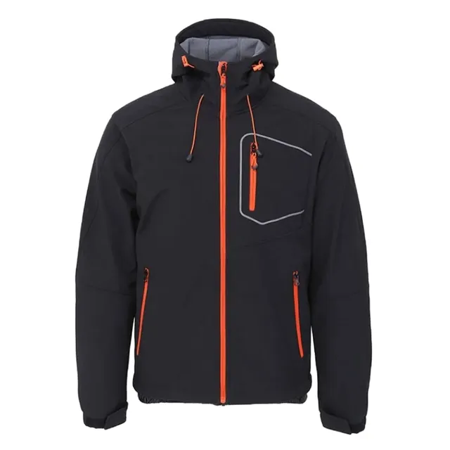 Black Man Outdoor Orange Zipper Windbreaker Hoodie Jacket Coat Windbreaker Jacket