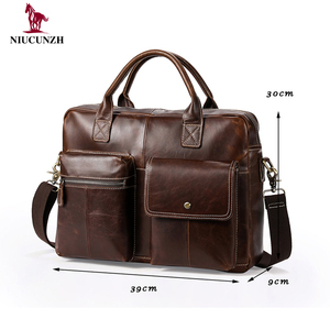 Amazonbolsos leather cowhide leather coat fashion Men's purse shoulder bussiness briefcase men bag - Product Image 6