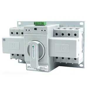 Interruptor de transferencia automática de doble potencia para generador, dispositivo de cambio eléctrico Manual monofásico ATS de 400V AC 63A 2P 3P 4P