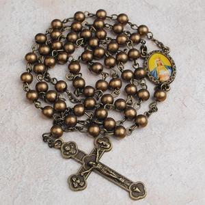 6mm placcato in bronzo perline catena cattolica rosario religioso Design classico <span class=keywords><strong>collane</strong></span> personalizzate - Product Image 6