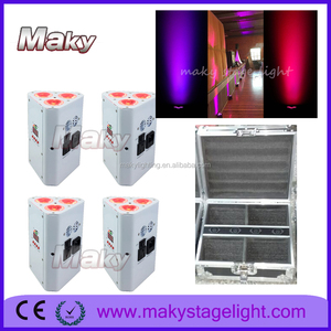 Hot bán IRC remoet 18 Wát rgbwauv 6in1 <span class=keywords><strong>LED</strong></span> IR nêm không dây uplights/Battery Powered tam giác mệnh ánh sáng DMX512 điều khiển ip33 - Product Image 6