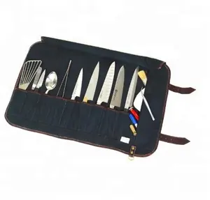 वाक्ड कैनवास शेफ चाकू बैग रोलिंग टूल पाउच के लिए अनुकूलित लोगो उपकरण बैग