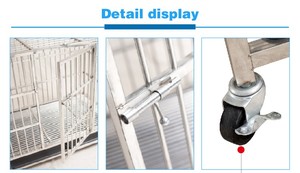 Fabrika kaynağı küçük orta büyük Metal katlanır Pet kedi köpek kafesi kediler ve köpekler için tekerlekler ile - Product Image 4