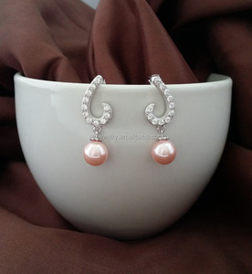 Su misura La Tua ragazza In <span class=keywords><strong>Oro</strong></span> Rosa di Colore imitazione orecchino di perla - Product Image 4