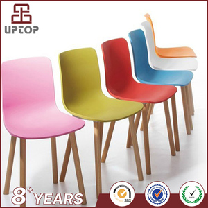 (SP-UC007) De Mode à manger <span class=keywords><strong>sans</strong></span> bras <span class=keywords><strong>chaise</strong></span> en plastique avec pieds en bois - Product Image 2