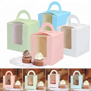 Số Lượng Lớn Rõ Ràng Duy Nhất Cup Bánh Cupcake Bao Bì Hộp Bán Buôn Tùy Chỉnh Cửa Sổ Mini Bánh Cưới Bao Bì Màu Trắng Giấy Cupcake Hộp - Product Image 3