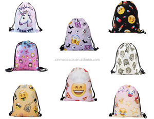 Personnalisé 3d imprimé singe emoji polyester sac de cordon étanche - Product Image 6