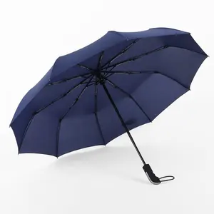 Windproof 10 צלעות קומפקטי נסיעות מתקפל מטרייה עם פתיחה אוטומטית עבור גברים ונשים