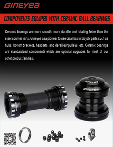 Soportes inferiores de bicicleta Rodamientos de cerámica OD 46mm Ajuste a presión - Product Image 3