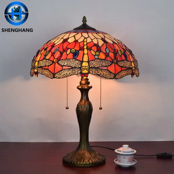 2021 factory wholesale price table lamp for tiffany style table lamp with Dragonfly decoration