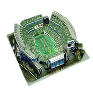 Modello di stadio sportivo 3d intagliato a mano personalizzato di fabbrica OEM, replica dello stadio di calcio in miniatura personalizzata in resina di bel design