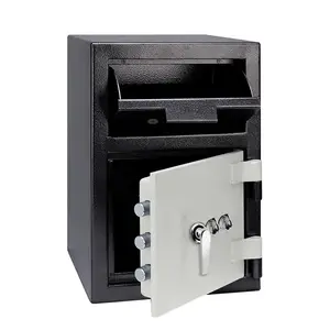 Heavy Duty Electronic Lock Outer Combination Drop Box Large Front Loading Depository Safes Money Locker Steel All Safe Black