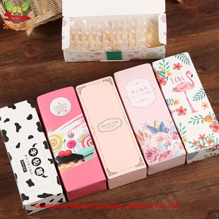 Caja de embalaje de papel personalizada para galletas/donuts/dulces con tapa, caja de embalaje de alimentos de papel