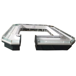 Vitrine de comptoir ouverte pour la viande fraîche, le poisson, la <span class=keywords><strong>boucherie</strong></span>, équipement de réfrigérateur, réfrigérateur à anneaux - Product Image 1