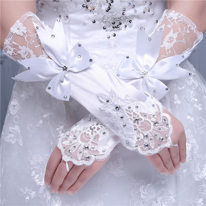 Guanti in pizzo con fiocco senza dita lunghi a gomito economici di alta qualità in vendita calda per <span class=keywords><strong>accessori</strong></span> da sposa MGB15 - Product Image 3