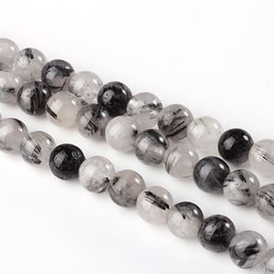 Hạt Đá Quý Thạch Anh Rời Màu Đen Tròn 10Mm - Product Image 1