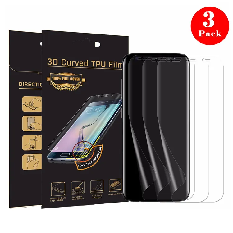 Hot sales!!!Care Friendly 3D Full Size Soft TPU galaxy s8 phone screen protector film for Samsung galaxy S8/S8 Plus