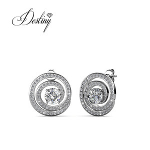 Dasini in argento Sterling 925 Mystiq <span class=keywords><strong>orecchini</strong></span> rotondi impreziositi da gioielli con cristalli Swarovski che vendono <span class=keywords><strong>Online</strong></span> <span class=keywords><strong>orecchini</strong></span> giornalieri - Product Image 1