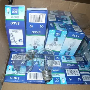 Chinese白熱電球Long Life Bulbs 220V B22 E27 Clear/つや消し電球60W 100W 200 WATT