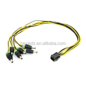 Cáp Lắp Đặt Theo Yêu Cầu <span class=keywords><strong>Molex</strong></span> 4.20Mm <span class=keywords><strong>PCI</strong></span>-<span class=keywords><strong>E</strong></span> 6Pin Female Thành 5 Cổng Phích Cắm DC 5.5X2.1Mm Cáp Nguồn DC - Product Image 2