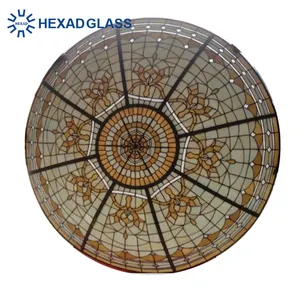 Hexad彩色玻璃装饰屋顶天花板圆顶
