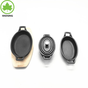 Antiaderente set di pentole <span class=keywords><strong>In</strong></span> <span class=keywords><strong>Ghisa</strong></span> Fajita Piastra con Vassoio <span class=keywords><strong>In</strong></span> Legno pentola e padella - Product Image 3