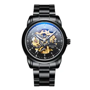 주문 로고는 남자와 여자를 위한 선물 시계 남녀 공통 자동적인 기계적인 남자 손목 시계를 개인화했습니다