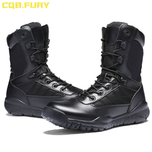 Botte tactique professionnelle pour <span class=keywords><strong>homme</strong></span> en cuir véritable et tissu en maille EVA noir, imperméable, pour la <span class=keywords><strong>randonnée</strong></span> en plein air en hiver - Product Image 2