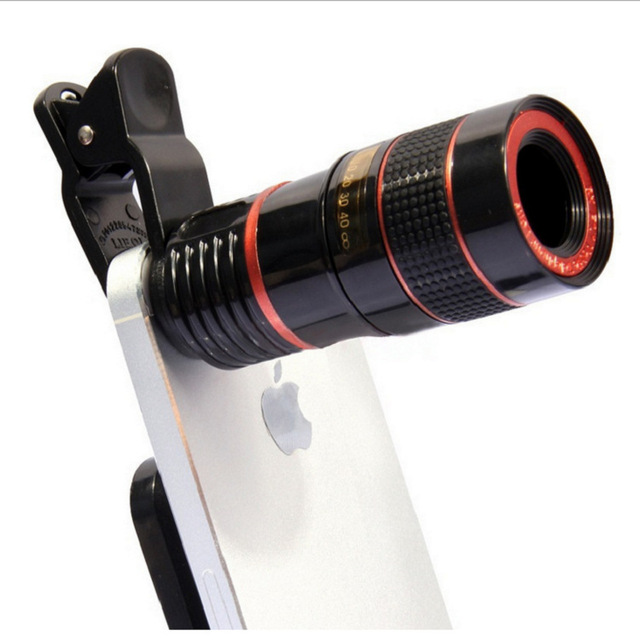 Universal Cell Phone Telephoto Lens HD 8x 12x Telescope Camera Lens Monocular with Universal Clip for Smartphone