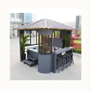 Barra de poliestireno y taburete, estructura Gazebo de aluminio para Spa al aire libre