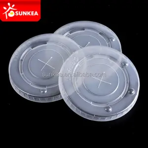 Tapas de bebida fría de alta calidad, tapas planas con ranura de paja, tapas de plástico para vasos de papel - Product Image 1