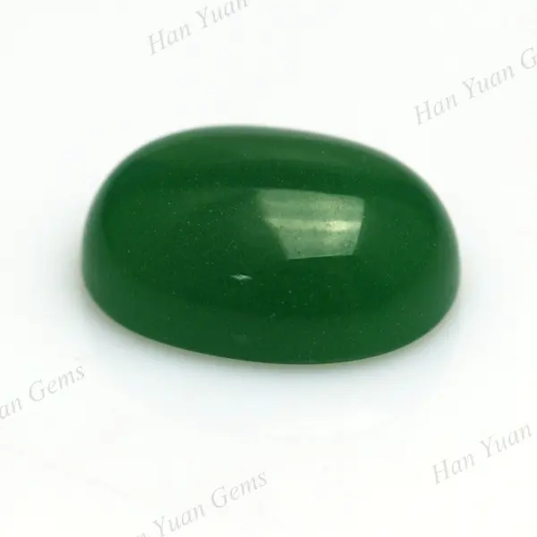Oval cabochon cut glass green emerald gem stones prices for jewelry