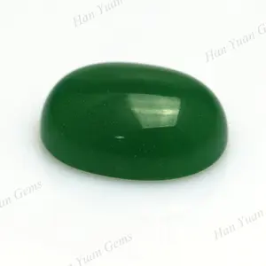 Oval cabochon memotong kaca hijau zamrud batu permata Harga untuk perhiasan