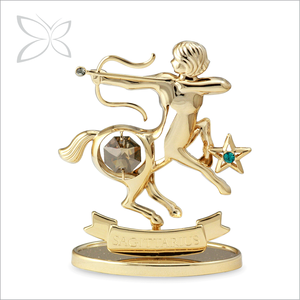 คริสตัลคราฟต์ งานศิลปะพื้นบ้านยุโรป รูปปั้นคริสตัลราศีธนู คริสตัลเจียระไนแบบ Brilliant Cut ชุบทอง พร้อมกล่องของขวัญ - Product Image 1