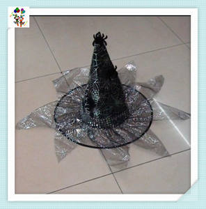 Disfraz <span class=keywords><strong>de</strong></span> Halloween para niños, sombrero <span class=keywords><strong>de</strong></span> <span class=keywords><strong>bruja</strong></span> <span class=keywords><strong>con</strong></span> <span class=keywords><strong>plumas</strong></span>, HPC-0227 - Product Image 3