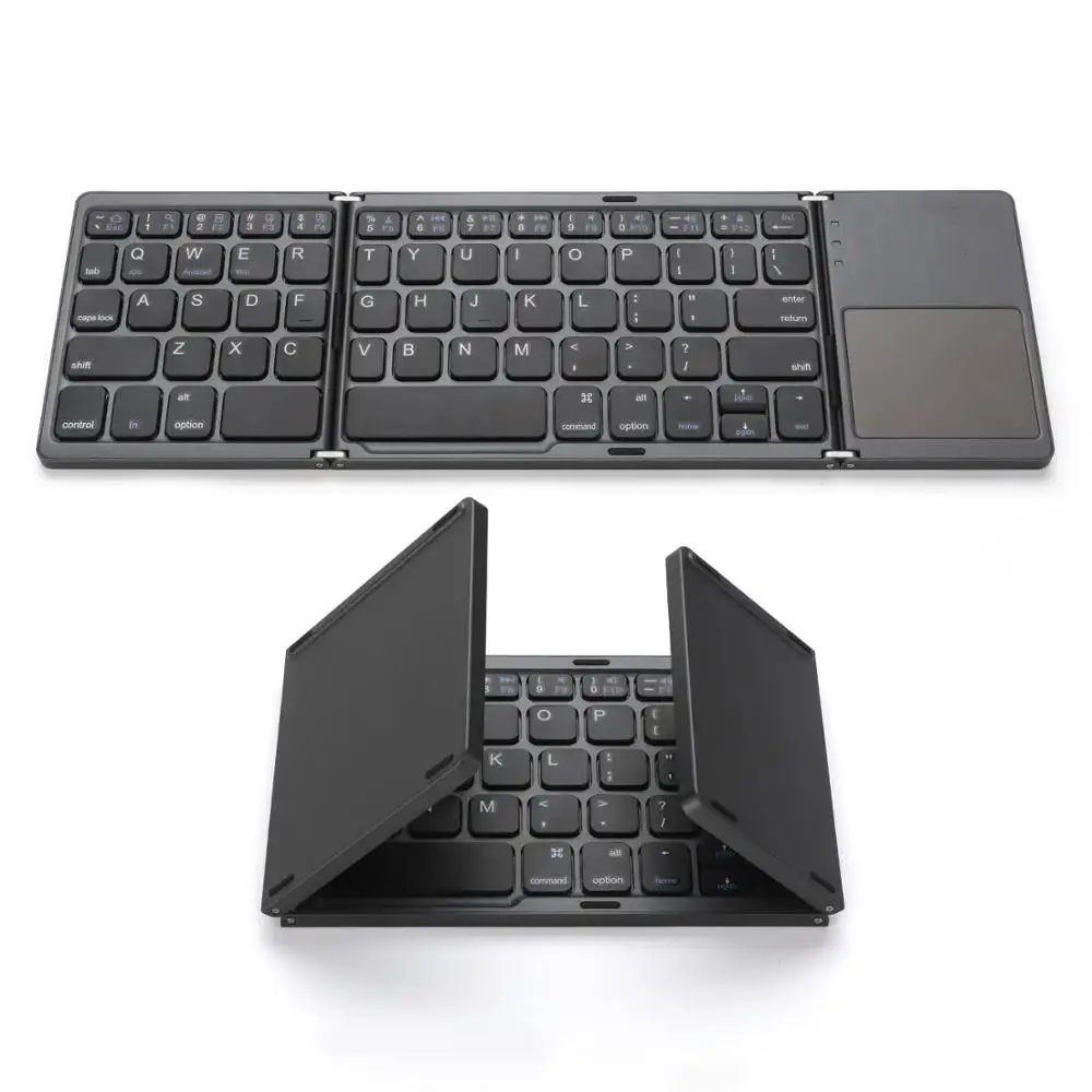 qwerty chocolate keyboard spanish korea russian Wireless foldable bluetooth keyboard with touchpad integral mouse for tv ipad