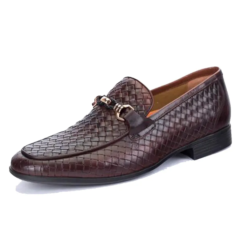 Chaussures mocassins en peau de vache véritable pour hommes, chaussures habillées pour hommes. Chaussures mocassins à tricoter en cuir véritable