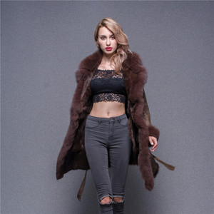 Wholesale Stylish Fox Fur Trimming Overcoat Women <strong>Lambskin</strong> <strong>Leather</strong> <strong>Jacket</strong> - Product Image 6