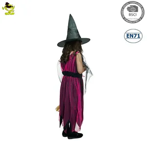 女の子のための帽子付きハロウィンパーティーコスプレ魔女コスチューム素敵な魔女コスチューム
