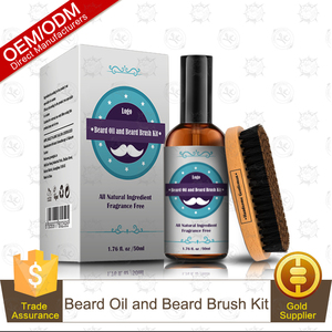 Privé Étiquette Barbe Soins Kit avec Barbe et Moustache D'huile <span class=keywords><strong>50</strong></span> ml et À La Main Barbe Brosse - Product Image 1