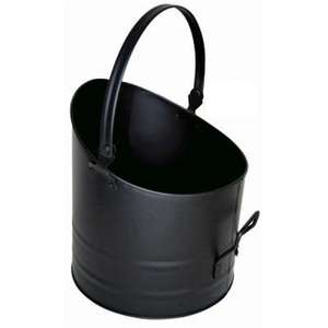 سلة رماد معدنية سوداء مع غطاء ومجرفة، مجموعة سلال فحم - Product Image 3