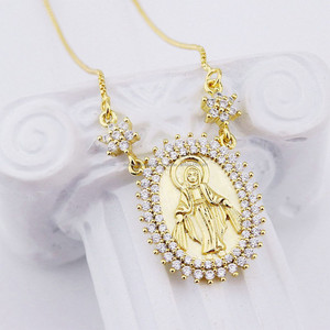 Joyería foxy colgante de la <span class=keywords><strong>Virgen</strong></span> <span class=keywords><strong>Mar</strong></span>ía en chapado de oro 18k - Product Image 2