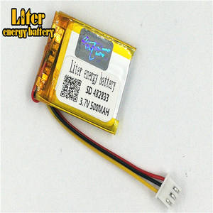 Plug 2,5-<strong>3</strong> P <strong>3</strong>,7 482833 500 mAh rechargeable LiPo battery solar rechargeable lithium-ion polymer lithium battery with PCM - Product Image 1