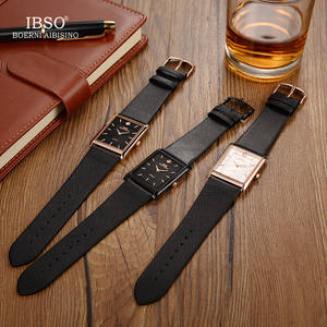 Montre à bracelet en cuir pour homme <span class=keywords><strong>IBSO</strong></span> 2232, tendance 2023, boîtier carré, montre-bracelet à quartz pour homme, vente en gros - Product Image 5