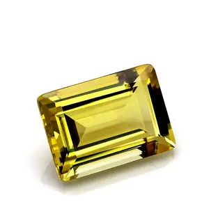 24x18 미리메터 느슨한 canary 직사각형 emerald 컷 yellow gem