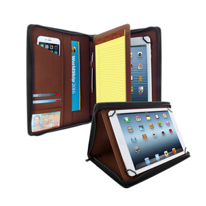Más nuevo <span class=keywords><strong>A4</strong></span> gerente de negocios reunión <span class=keywords><strong>A4</strong></span> pu Carpeta de cuero pu zip cartera de documentos con tabletas caso - Product Image 5