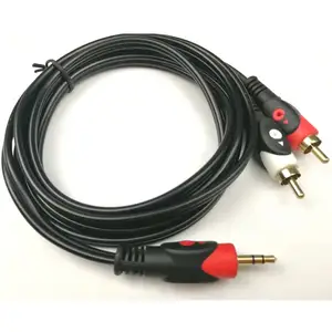 3.5mm Stereo Male To 2RCA Male RCA Audio Cable